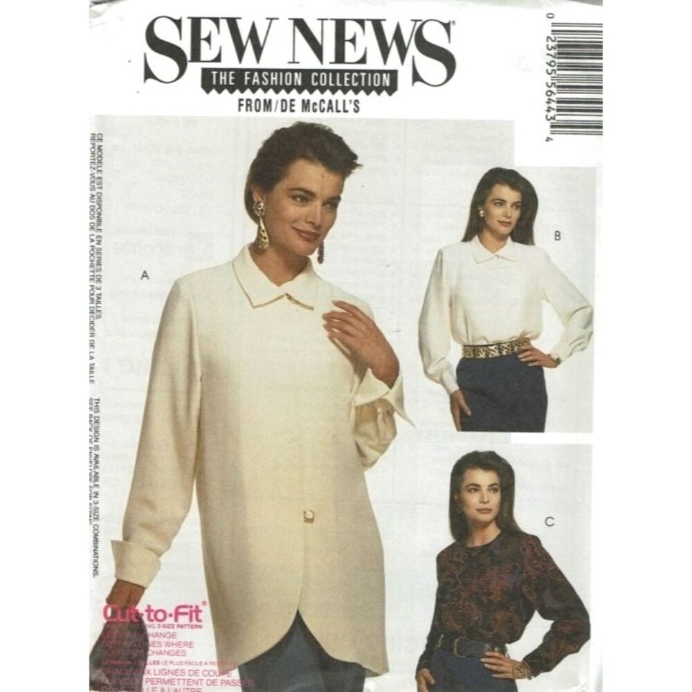 McCall's Sewing Pattern 5644 Misses Blouses Size 10-14